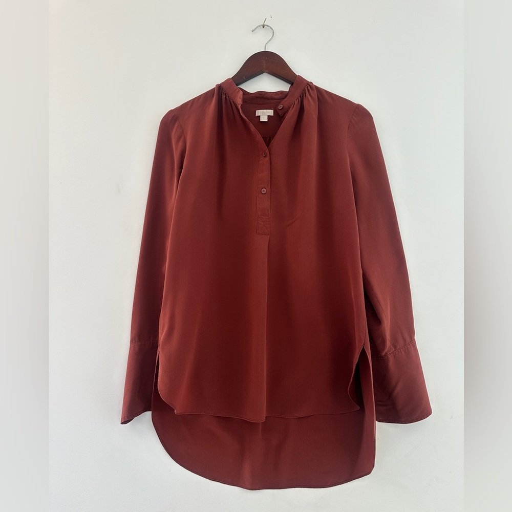 J.Crew Collection Oversized Silk Tunic Blouse